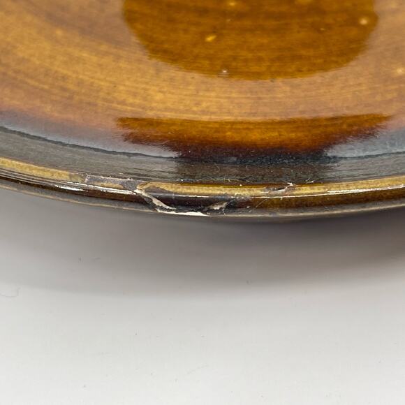 Handmade Bear Pottery Serving Bowl Dish with Lid Brown Drip Highland Wisconsin - Picture 15 of 16